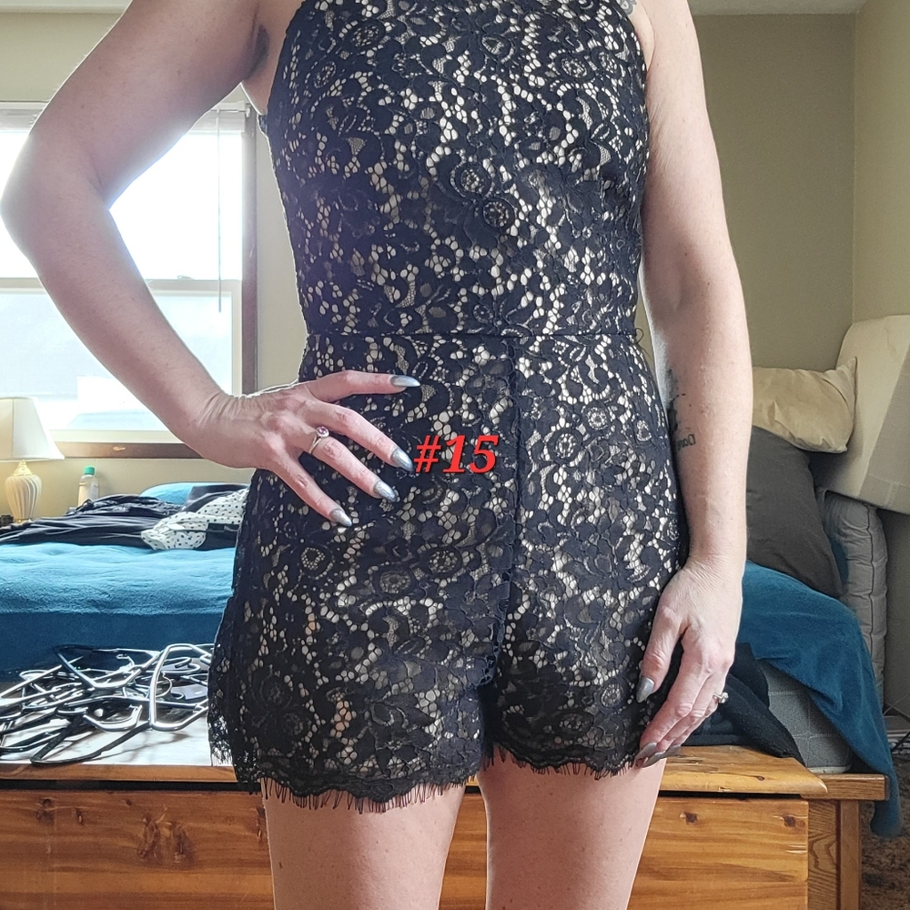 Black Lace Romper
